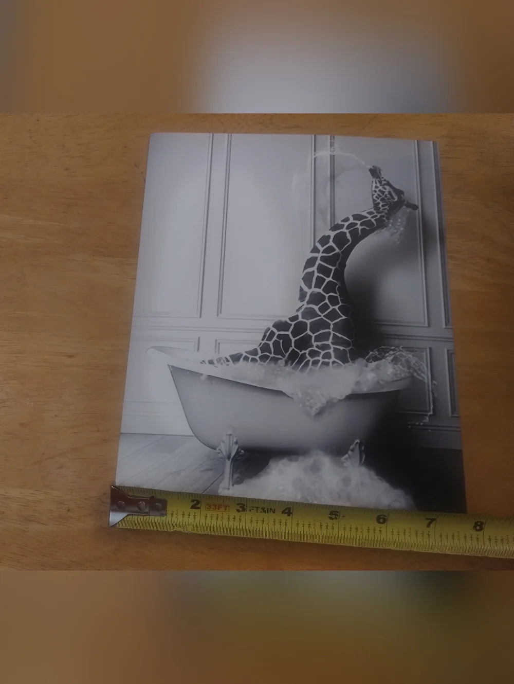 Giraffe Bathtub Wall Art Print | Modern Bathroom Decor | Animal Photography